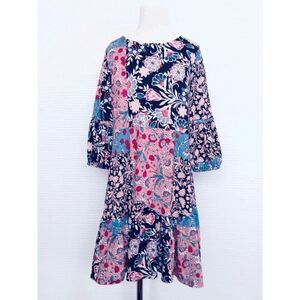 TRIXXI Girls 6/7 Patchwork Floral Print Dress